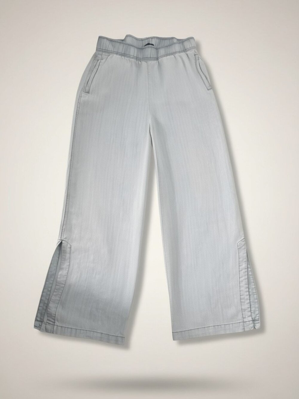 GRACE “The Perfect Fit” Tencel Lyocell Wide‑Leg Pants – Soft Blue – Size M